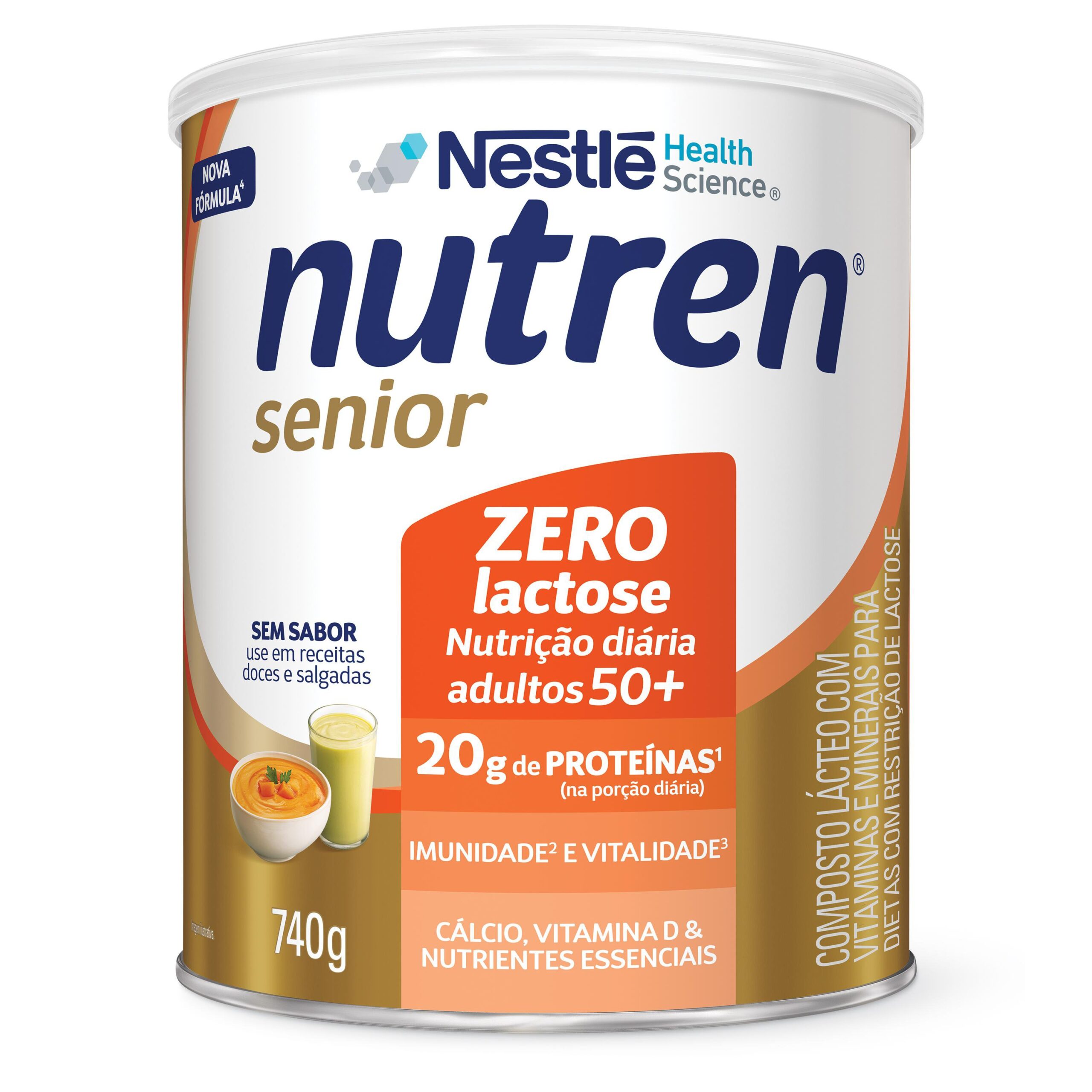 NUTREN SENIOR SEM SABOR ZERO LACTOSE 740G