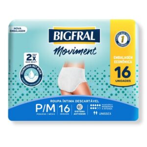 Fralda Bigfral Derma Plus Noturna Tamanho G - 16 Unidades Para Incontinência Severa